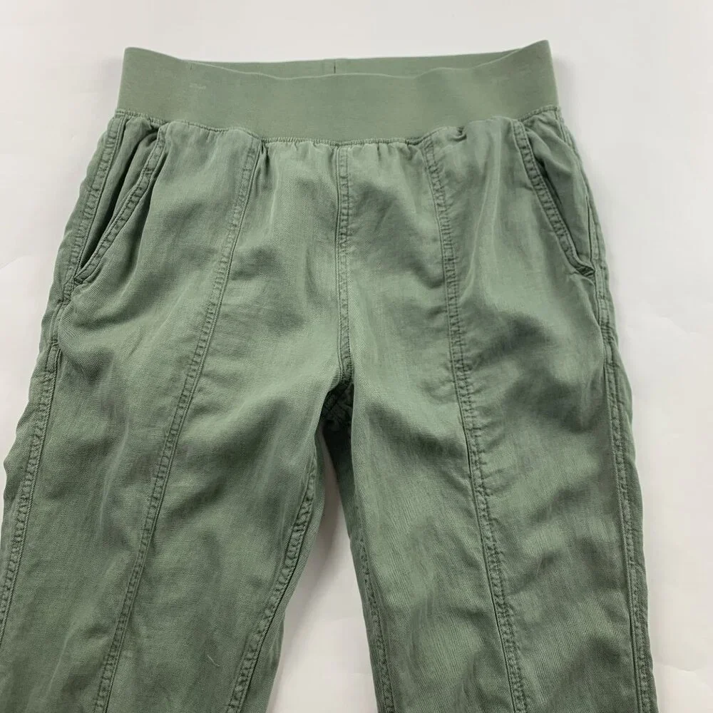Faherty Olive Green Ankle Crop Pants